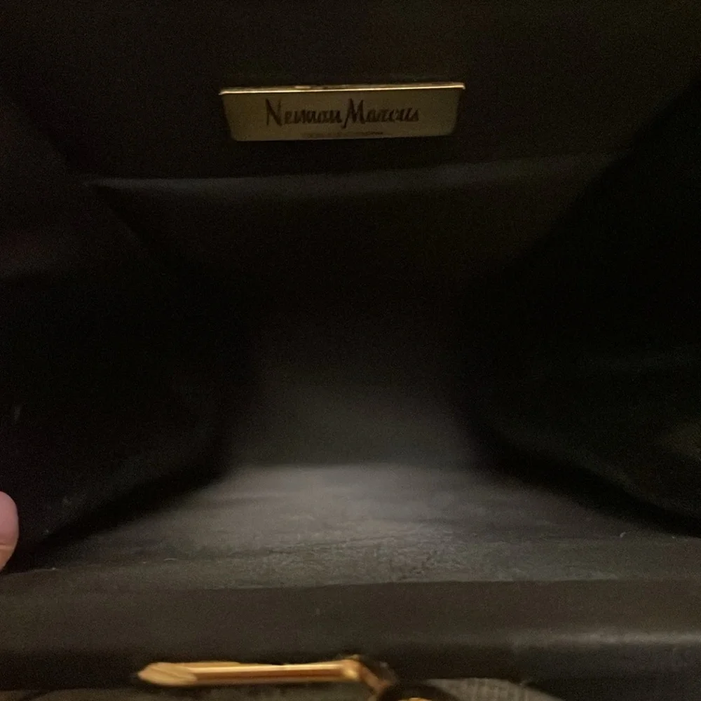 Neiman Marcus Elegant Satin Black Evening Bag - Picture 5 of 5